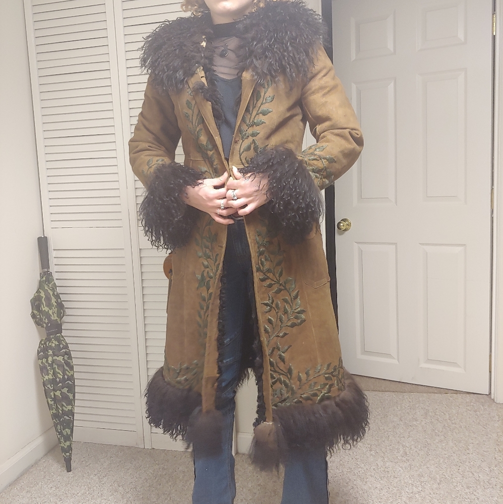 VINTAGE PENNY LANE SUEDE AND SHEERLING COAT